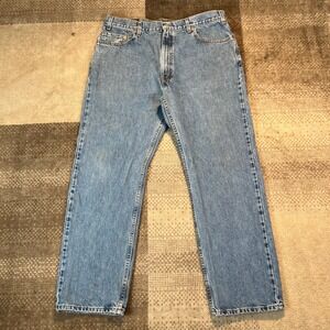 Vintage Levis 505 Regular Fit Straight Leg Jean Mens 40x30 Light Wash Blue Denim